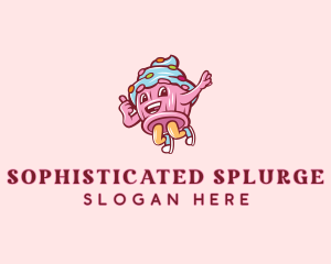 Cupcake Bakery Cartoon Mascot logo design