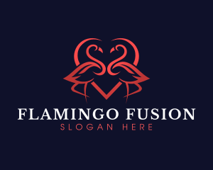 Flamingo Heart Love logo