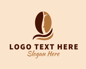 Beautiful Woman Coffee Bean logo