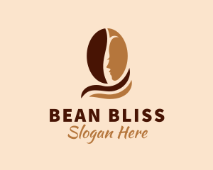 Beautiful Woman Coffee Bean logo design