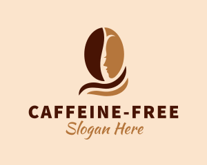 Beautiful Woman Coffee Bean logo design