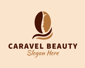 Beautiful Woman Coffee Bean logo design