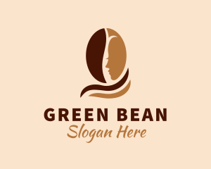 Beautiful Woman Coffee Bean logo design