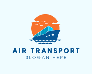 Cargo Ship Import Logistics logo design