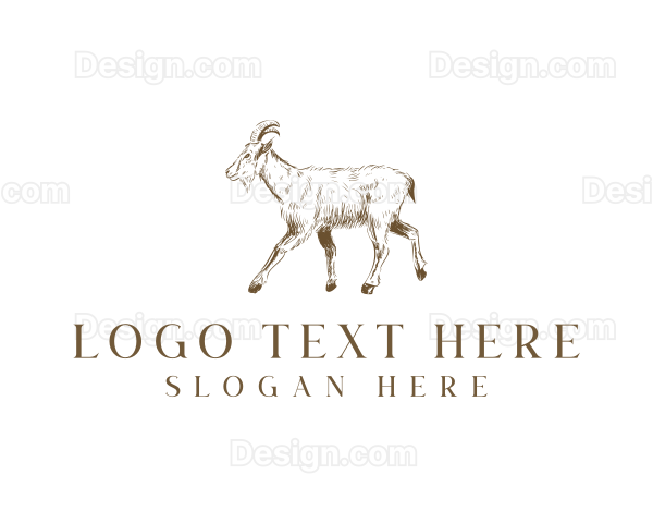 Goat Livestock Horn Logo