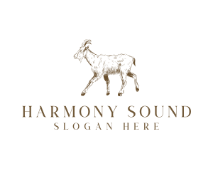 Goat Livestock Horn Logo