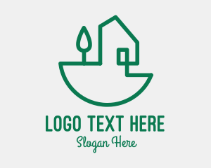 Green House Outline logo