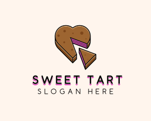 Heart Cake Dessert logo design