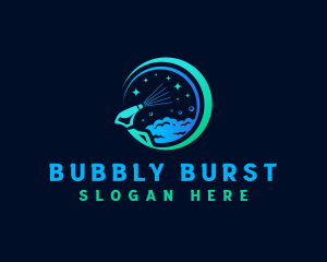 Spray Bubble Sanitation logo design