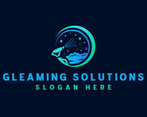 Spray Bubble Sanitation logo design