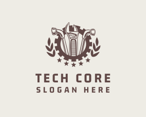 Mechanic Tool Gear Badge logo design