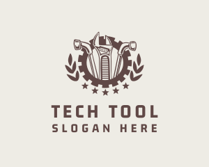 Mechanic Tool Gear Badge logo design