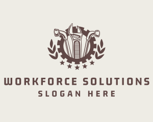 Mechanic Tool Gear Badge logo design