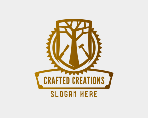 Woodwork Tree Carpentry logo design