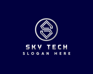 Tech Cyber Letter S logo design