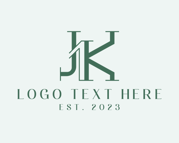 Letter Jk logo example 1