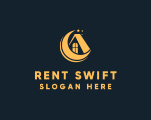 Moon House Rental  logo design