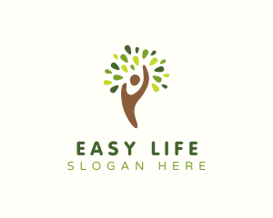 Eco Nature Human Tree logo design