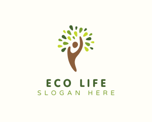 Eco Nature Human Tree logo design