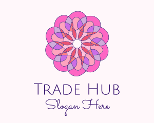 Stained Glass Wellness Flower Logo