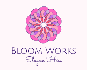 Stained Glass Wellness Flower logo design