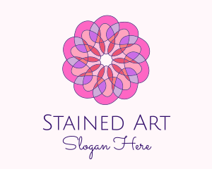 Stained Glass Wellness Flower logo design