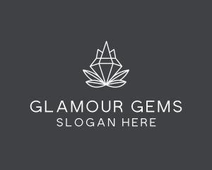 Minimal Diamond Gem logo design