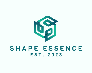 3D Geometric Gradient Shape logo