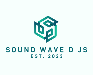 3D Geometric Gradient Shape logo design