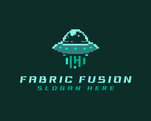 Pixel Alien UFO logo design