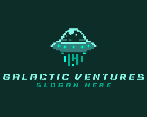 Pixel Alien UFO logo