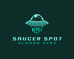 Pixel Alien UFO logo