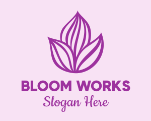 Purple Flower Bloom logo design