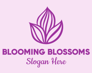 Purple Flower Bloom logo design