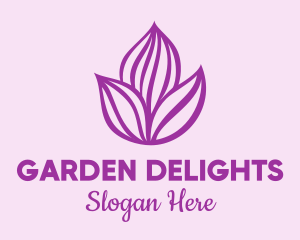 Purple Flower Bloom logo design