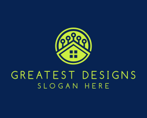 Green Smart Home logo design