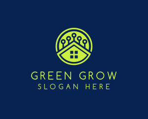 Green Smart Home logo design