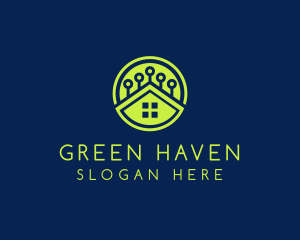 Green Smart Home logo design