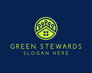 Green Smart Home logo design