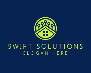 Green Smart Home logo design