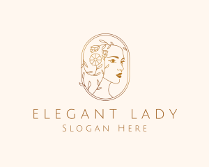 Golden  Lady Floral Spa logo design