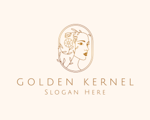 Golden  Lady Floral Spa logo design