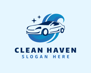 Sedan Car Cleaning logo design