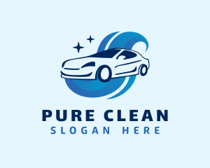 Sedan Car Cleaning logo design