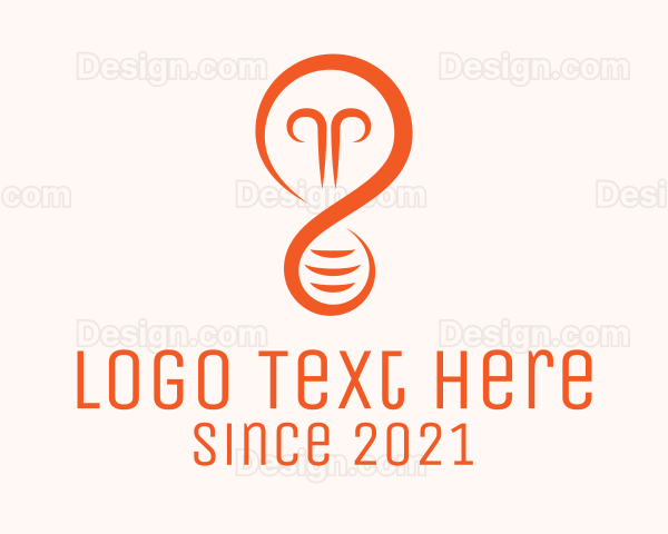 Orange Light Bulb Logo