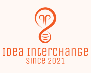 Orange Light Bulb logo design