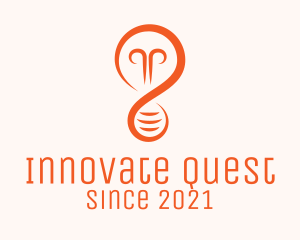 Orange Light Bulb logo design