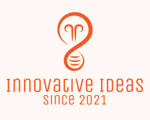 Orange Light Bulb logo design