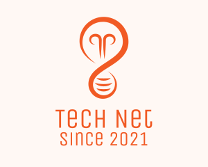 Orange Light Bulb logo design