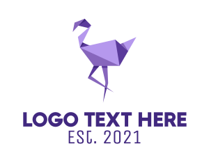 Purple Flamingo Bird logo